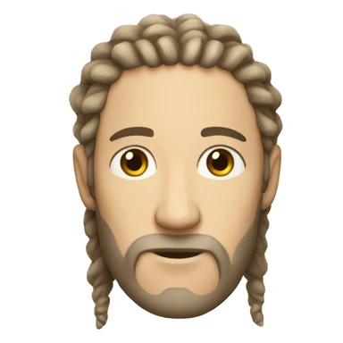 A white man with no beard and no mustache, with dread locks wearing a kippa sticker