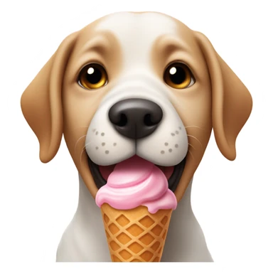 Dog eating ice cream sticker