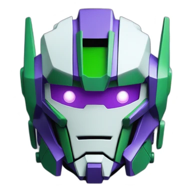 purple and green gundam mecha face sticker