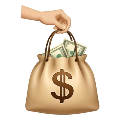 one hand holding a bag of money sticker