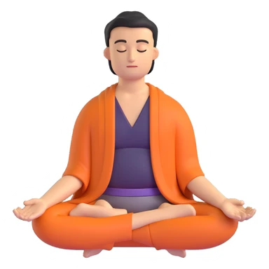 a guy meditating, peaceful, simple sticker