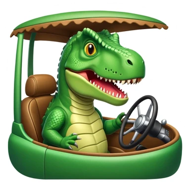 T-Rex driving car ￼ sticker