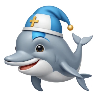 Pap yönlü şapkalı yunus sticker