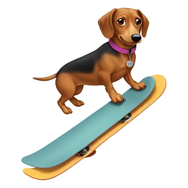 Weiner dog snowboarding sticker