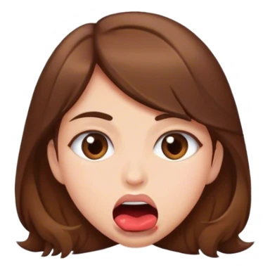 Girl with brown hair bitting bottom lip sticker