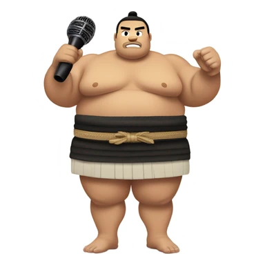 Sumo wrestler microphone sticker