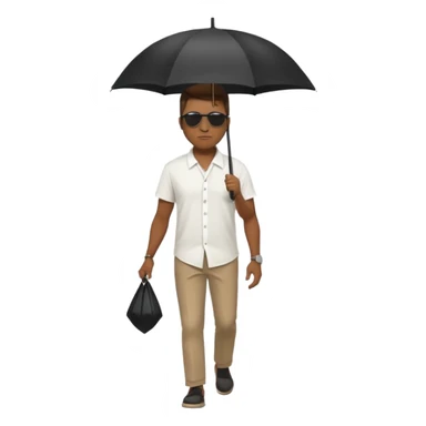 Street Umbrella Walker black man sticker