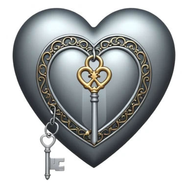 heart with a gothic key sticker