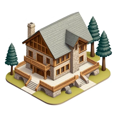 3d realistic isometric ahwahnee lodge yosemite sticker