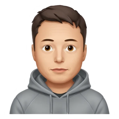 a portrait of elon musk, wear hoodie  sticker