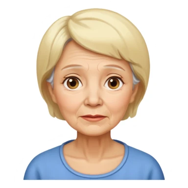 An old woman with short blonde hair going to her chin ￼ sticker