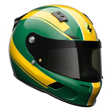 green and yellow ferrari f1 bell hp777 helmet sticker