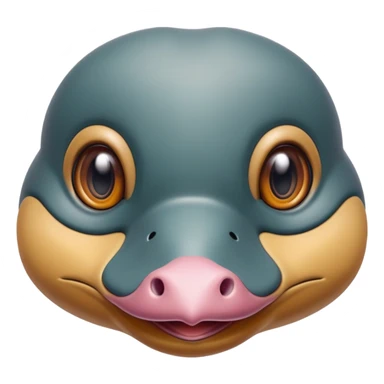cute close-up of platypus face, zoom in on duck bill and eyes, anatomically accurate but adorable, detailed features, proper coloration, natural expression sticker