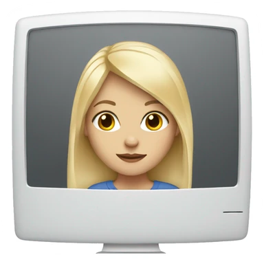 white and blonde Girl with computer sticker