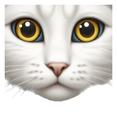 White cat with eyes in love sticker