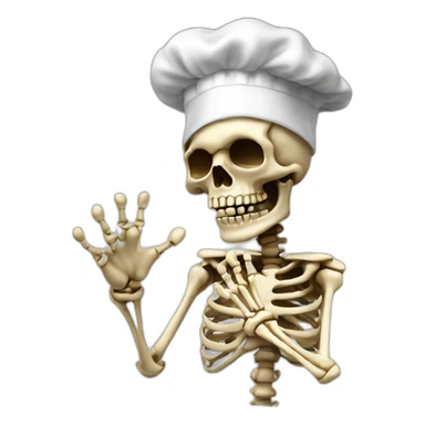 skeleton Chefs blowing Kiss with Italian hand sticker