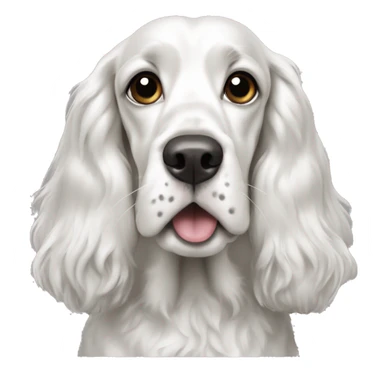 black and white english cocker spaniel with nose spots and open mouth sticker