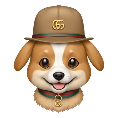 Dog with Gucci hat on  sticker