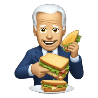 Joe Biden eating a sandwich sticker