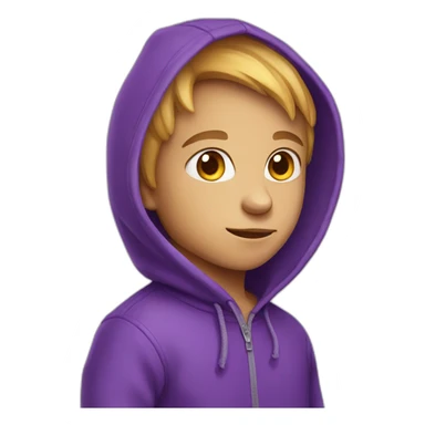 child purple dragon wearing hoodie sticker