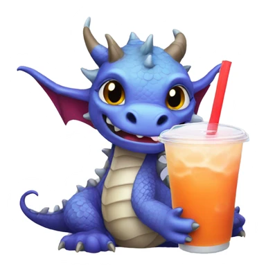 A dragon drinking boba tea sticker