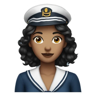 Woman sailor black hair and blue eyes sticker