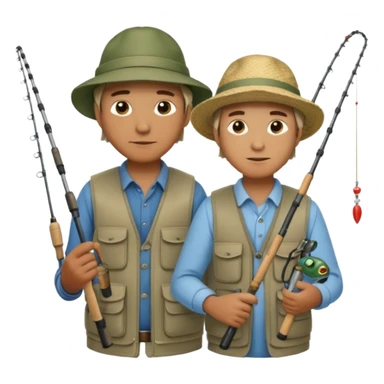 father and son fishing sticker