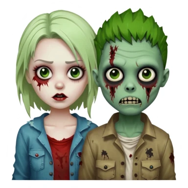 зомби девочка и зомби мальчик sticker