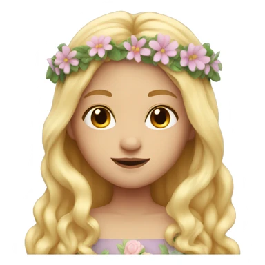 fairy with long blonde hair and flower crown sticker