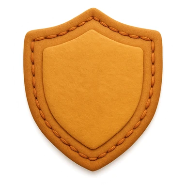 <StylePrompt>
  <Name>Minimal Felt Appliqué Icon</Name>
  <Description>
    A soft, handcrafted felt icon style with lightly padded forms, simple shapes, and clean outlines. Features slightly more visible stitching for tactile charm while maintaining a low-detail aesthetic.
  </Description>
  <VisualProperties>
    <Material>Felt</Material>
    <Texture>Soft, matte surface with subtle fiber detail</Texture>
    <Stitching>
      <Type>Threaded edge stitch</Type>
      <Color>Muted orange or warm brown</Color>
      <Pattern>Evenly spaced running stitch around edges</Pattern>
      <Thickness>Medium (approximately 10% more pronounced than minimal)</Thickness>
      <Contrast>Moderate (stitch color clearly distinct from base felt)</Contrast>
    </Stitching>
    <Padding>Low to moderate—slightly raised but not deeply dimensional</Padding>
    <Edges>Smooth and rounded with clean curves</Edges>
    <ColorPalette>
      <Primary>Warm yellows, oranges, and browns</Primary>
      <Accent>Dark brown for facial features</Accent>
      <Background>Neutral off-white or soft beige</Background>
    </ColorPalette>
  </VisualProperties>
  <FacialFeatures>
    <Eyes>Small round dots</Eyes>
    <Nose>Simple oval or triangle</Nose>
    <Mouth>Minimal curved line or none</Mouth>
    <DetailLevel>Low</DetailLevel>
  </FacialFeatures>
  <Rendering>
    <Lighting>Soft and diffused</Lighting>
    <Shadows>Subtle, barely visible</Shadows>
    <Perspective>Front or side profile, flat angle</Perspective>
  </Rendering>
  <Applicability>
    <SubjectType>Animals, symbols, objects</SubjectType>
    <OutputFormat>Icon, patch, or sticker</OutputFormat>
  </Applicability>
</StylePrompt>

{subject} = shield sticker