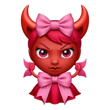 Devil with girly bow sticker