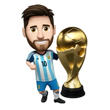 messi con la copa del mundo sticker