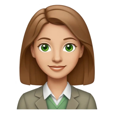 happy teacher with light brown hair and green eyes sticker