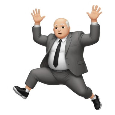 bald fat guy with white hair on the sides in a suit dunking basketball sticker