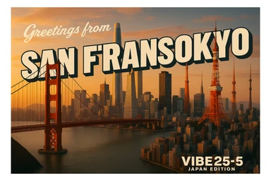 Add the words: Greetings from San Fransokyo!  VIBE25-5, Japan Edition sticker