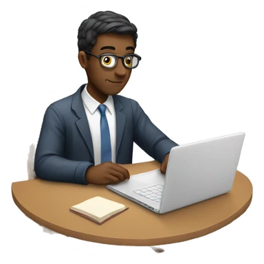 man studying online sticker