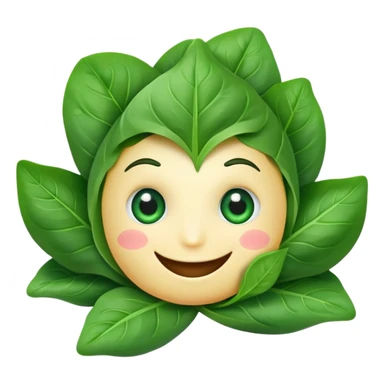 Spinach with eyes and smile without human face sticker