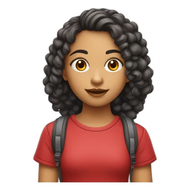 menina baixinha com cabelo vermelho com mochila sticker