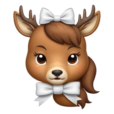 Deer with a white bow all sleepy sticker