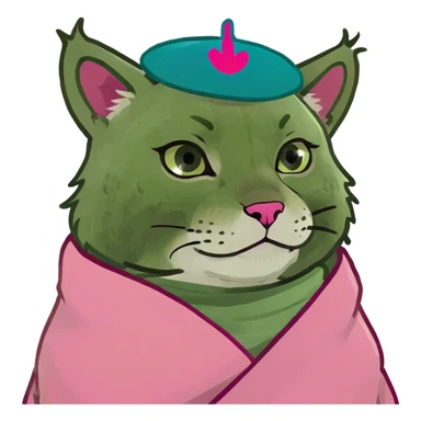 Cute baby Canadian lynx cozy in pink blanket sticker