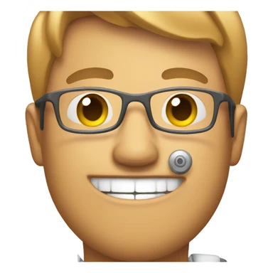 Smiling guy with airplane sticker