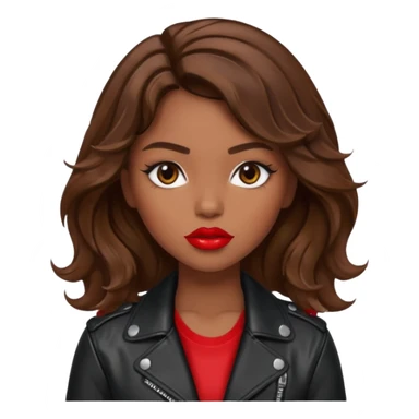 Baddie girl with brown weavy hair sticker