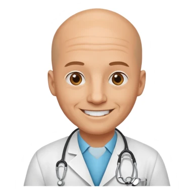 Bald tan doctor man with stethoscope  sticker