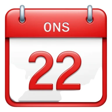 calendar with number 2 red top sticker