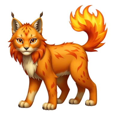 Fire-type Fakémon-Lynx full body sticker