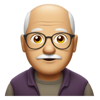 fat, half bald grandpa with no mustache with wine sticker