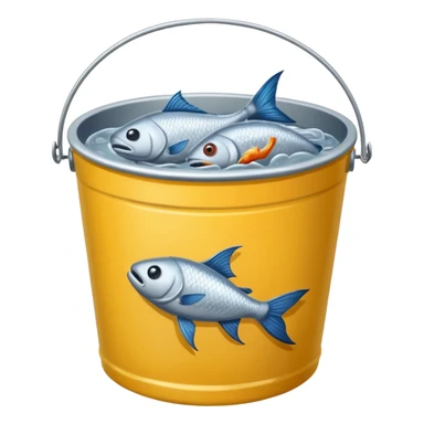 dead fishes in bucket sticker