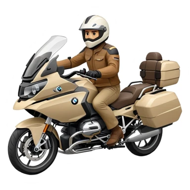 BMW RT1200 touring motorcycle with rider sticker