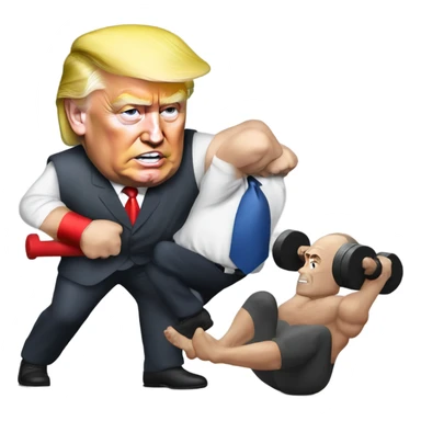 Trump working out with Vladimir Putin  sticker