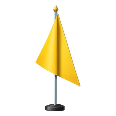 Make a yellow colour triangular flag emoji spreading upward sticker